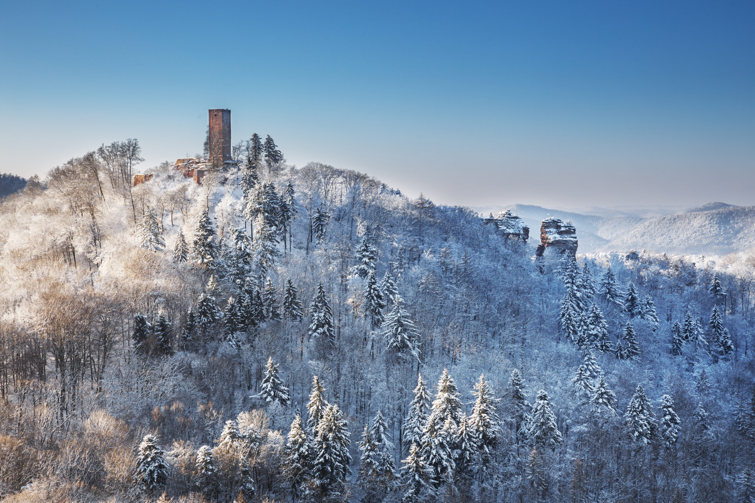 Burg Scharfenberg im Schnee